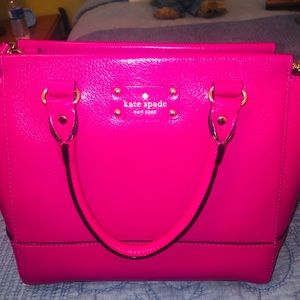 Fuchsia Pebbled Leather Kate Spade Satchel